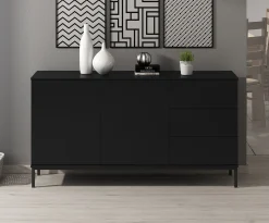 Queen - Dressoir - Zwart - 150x41x80 cm