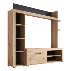 Ramona - Wandmeubel - Eiken/zwart - 173x28x158 cm