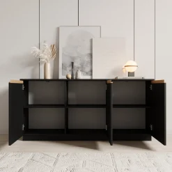 Remy - Dressoir - Zwart - 153x39x72 cm