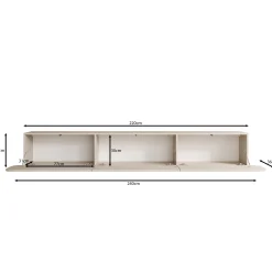 Renalto - TV-Meubel - Beige - 220x36x34 cm