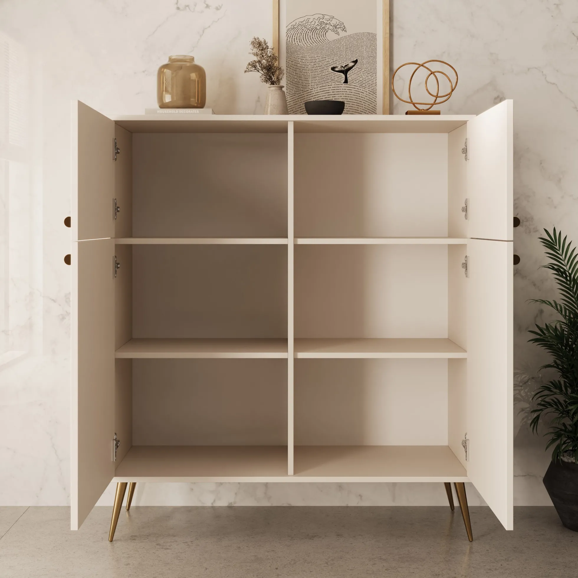 Reunion - Dressoir - Beige - 105x41x122 cm