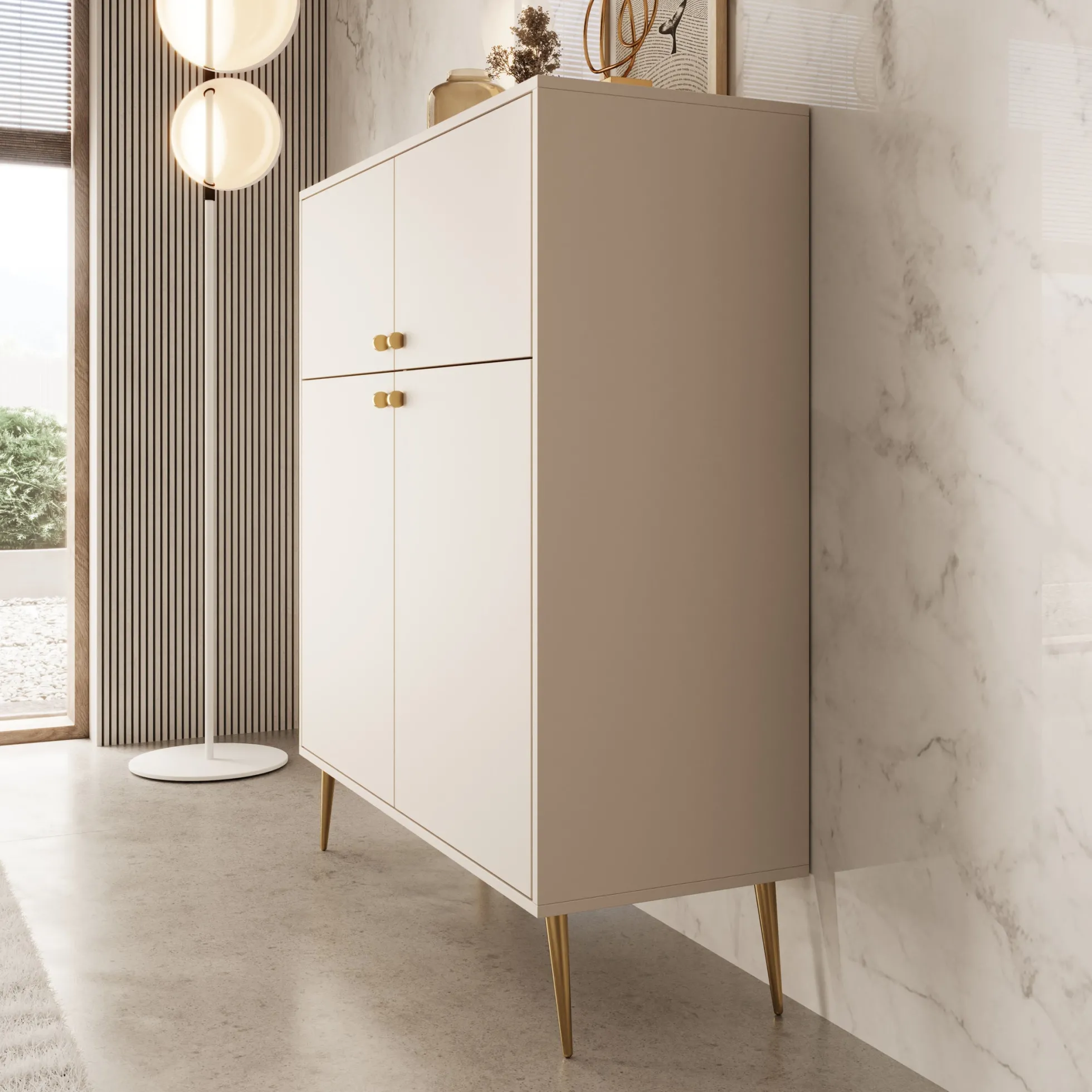 Reunion - Dressoir - Beige - 105x41x122 cm