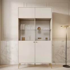 Reunion - Vitrinekast - Beige - 106x41x191 cm