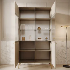 Reunion - Vitrinekast - Beige - 106x41x191 cm