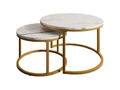 Rica 2 - Salontafel set van 2 - Wit marmerlook