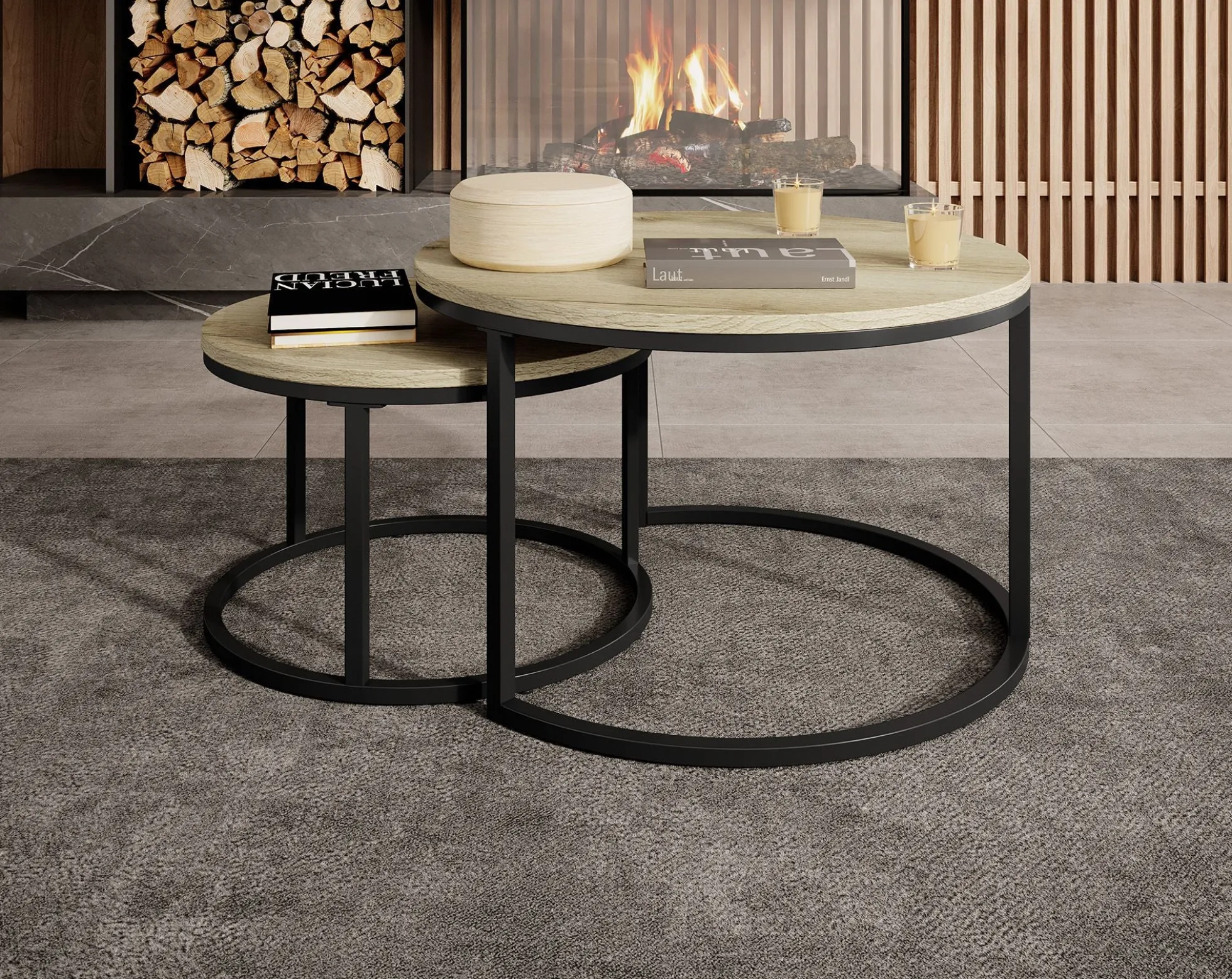 Rica - Salontafel set van 2 - Eiken