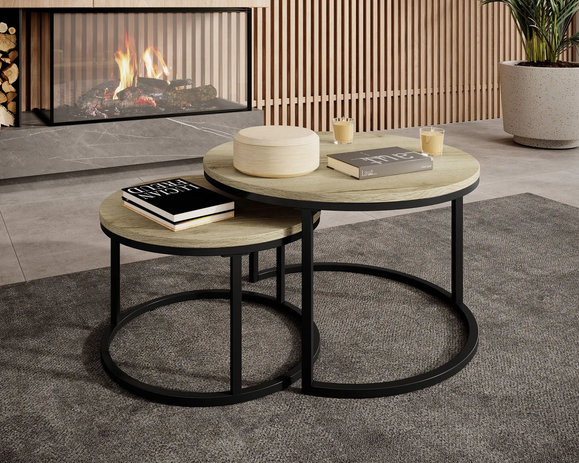 Rica - Salontafel set van 2 - Eiken