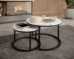 Rica - Salontafel set van 2 - Wit marmerlook