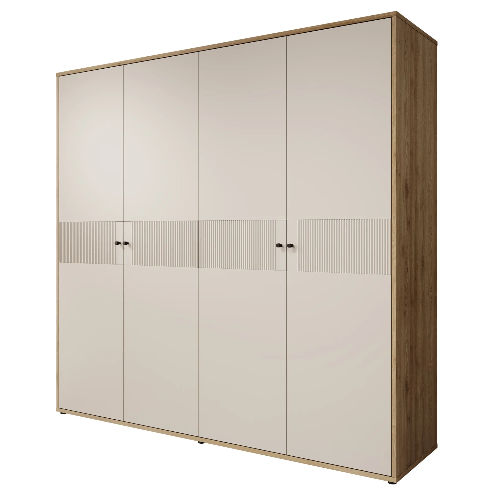 Riggs - Kledingkast 4-deurs - Beige - 224x59x213 cm