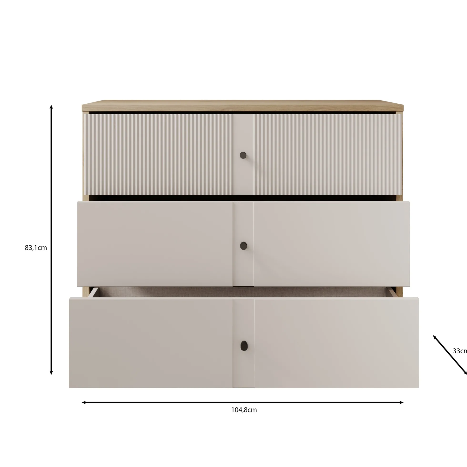 Riggs - Ladekast - Beige - 105x42x83 cm