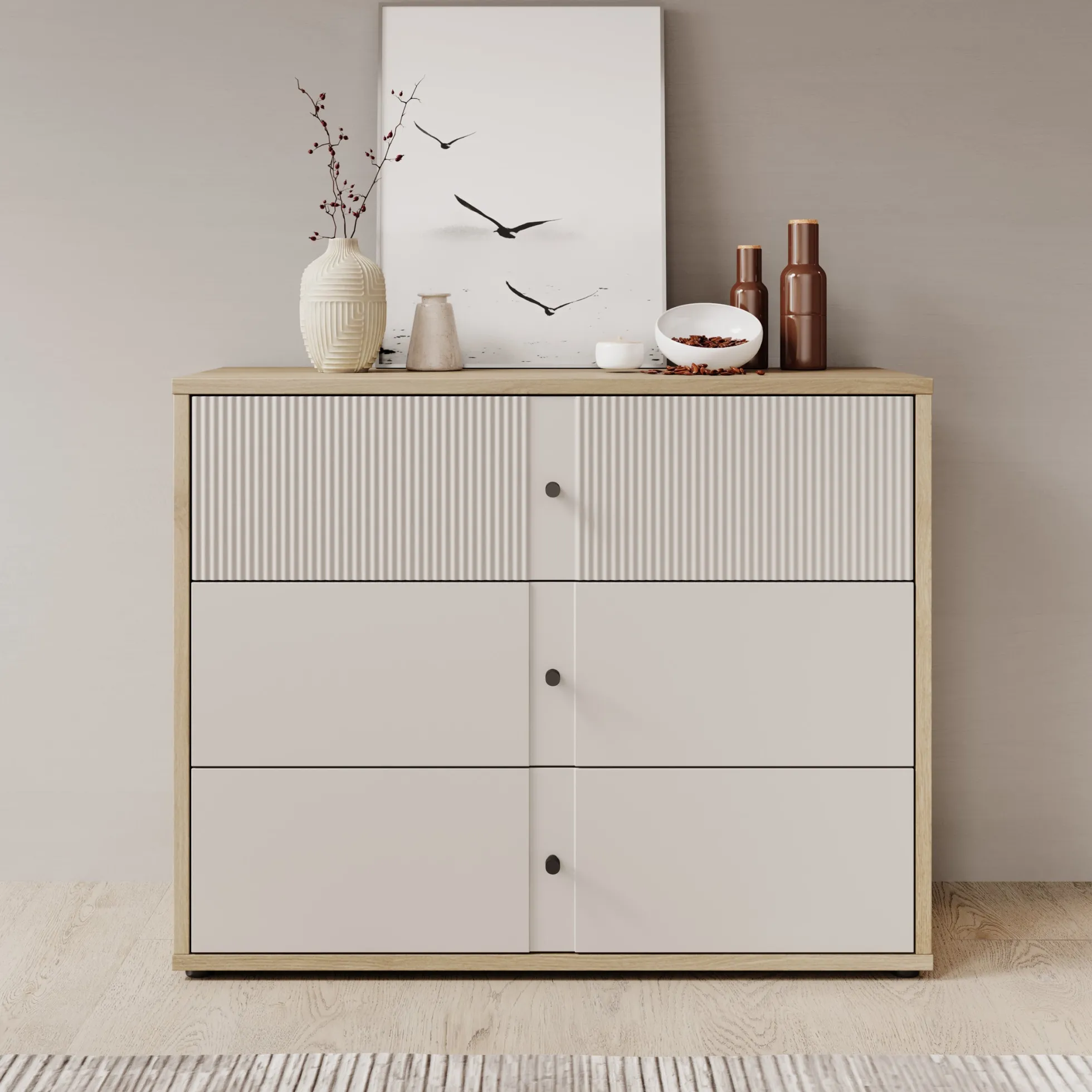 Riggs - Ladekast - Beige - 105x42x83 cm