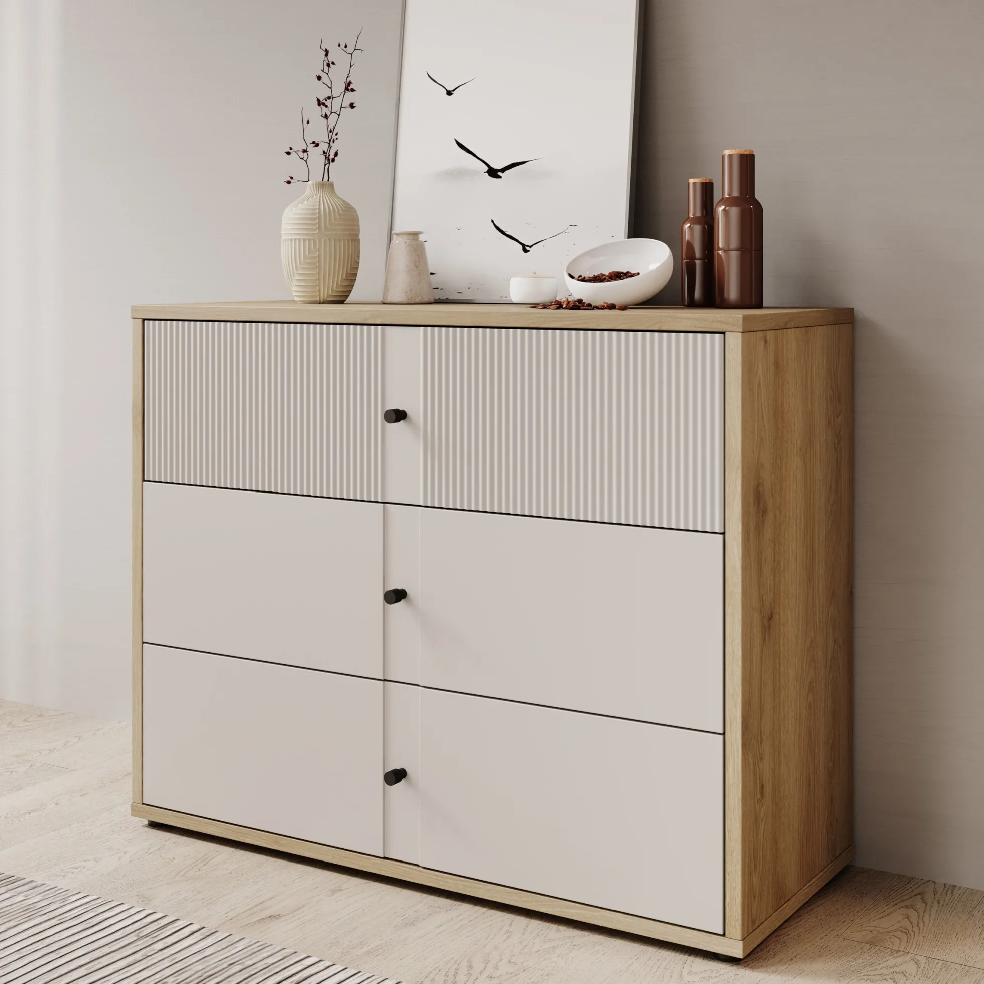 Riggs - Ladekast - Beige - 105x42x83 cm