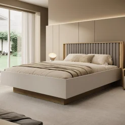 Riggs - Tweepersoonsbed - Beige - 160x200 cm