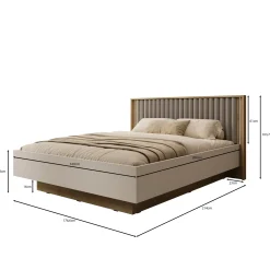 Riggs - Tweepersoonsbed - Beige - 160x200 cm