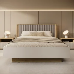 Riggs - Tweepersoonsbed - Beige - 160x200 cm