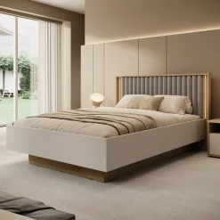 Riggs - Tweepersoonsbed - Beige - 140x200 cm