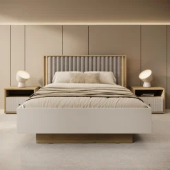 Riggs - Tweepersoonsbed - Beige - 140x200 cm