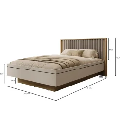 Riggs - Tweepersoonsbed - Beige - 140x200 cm