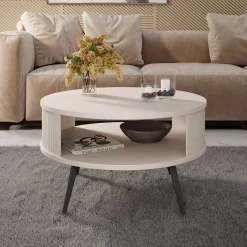 Riley - Salontafel - Beige - 76x44 cm