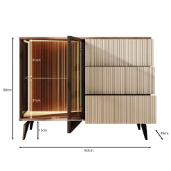Riverhead - Dressoir - Beige/Eiken - 103x39x80 cm