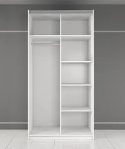 Rocky - Kledingkast met schuifdeuren - Wit - 100x64x216 cm