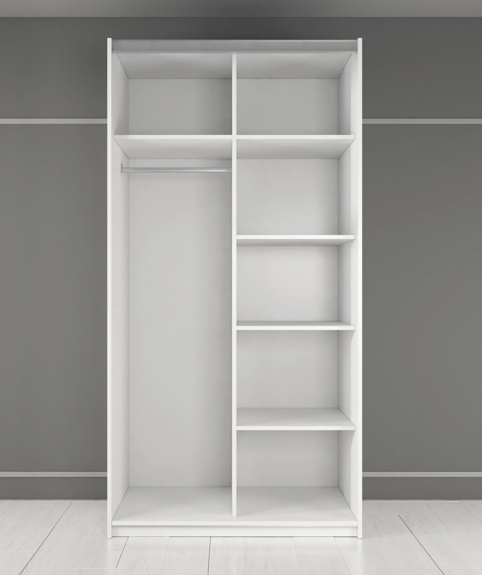 Rocky - Kledingkast met schuifdeuren - Wit - 100x64x216 cm