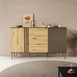 Rogan - Dressoir - Zwart - 165x40x92 cm