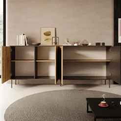 Rogan - Dressoir - Zwart - 220x40x92 cm