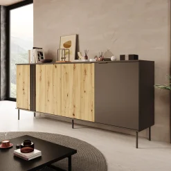 Rogan - Dressoir - Zwart - 220x40x92 cm