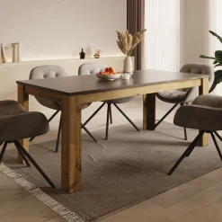 Rogan - Eetkamertafel - Zwart - 180x90x75 cm
