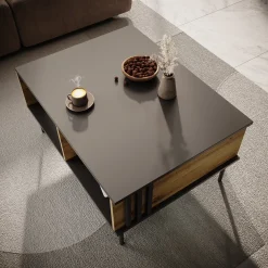 Rogan - Salontafel - Zwart - 87x66x43 cm