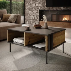 Rogan - Salontafel - Zwart - 87x66x43 cm