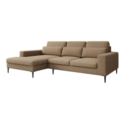 Rosano - Hoekbank 3-zits met chaise longue - Stof beige - Links