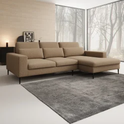 Rosano - Hoekbank 3-zits met chaise longue - Stof beige - Rechts