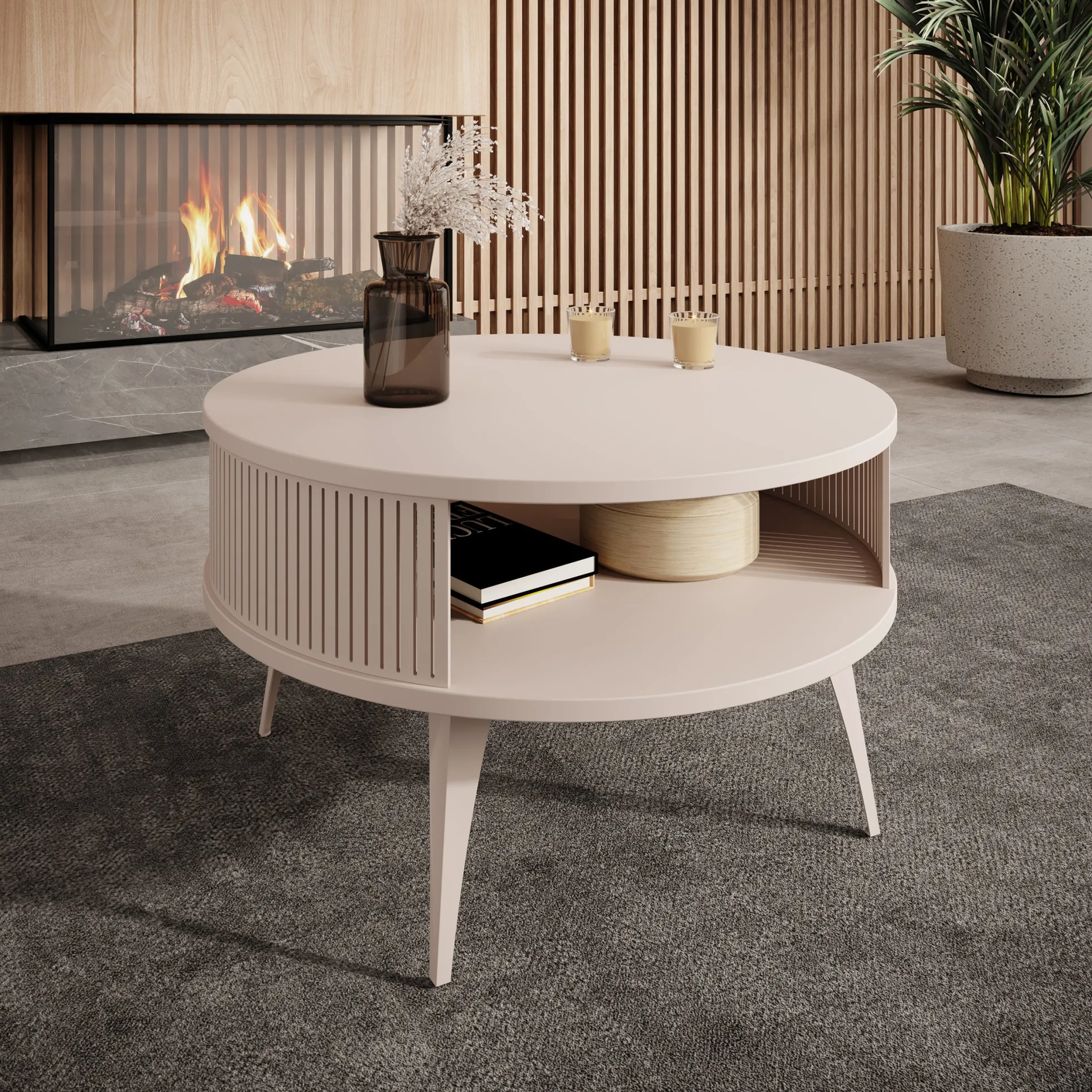 Roslyn - Salontafel - Beige - 75x75x44 cm