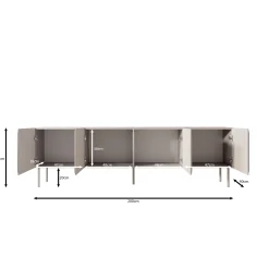Rovik - TV-Meubel - Beige - 200x40x61 cm