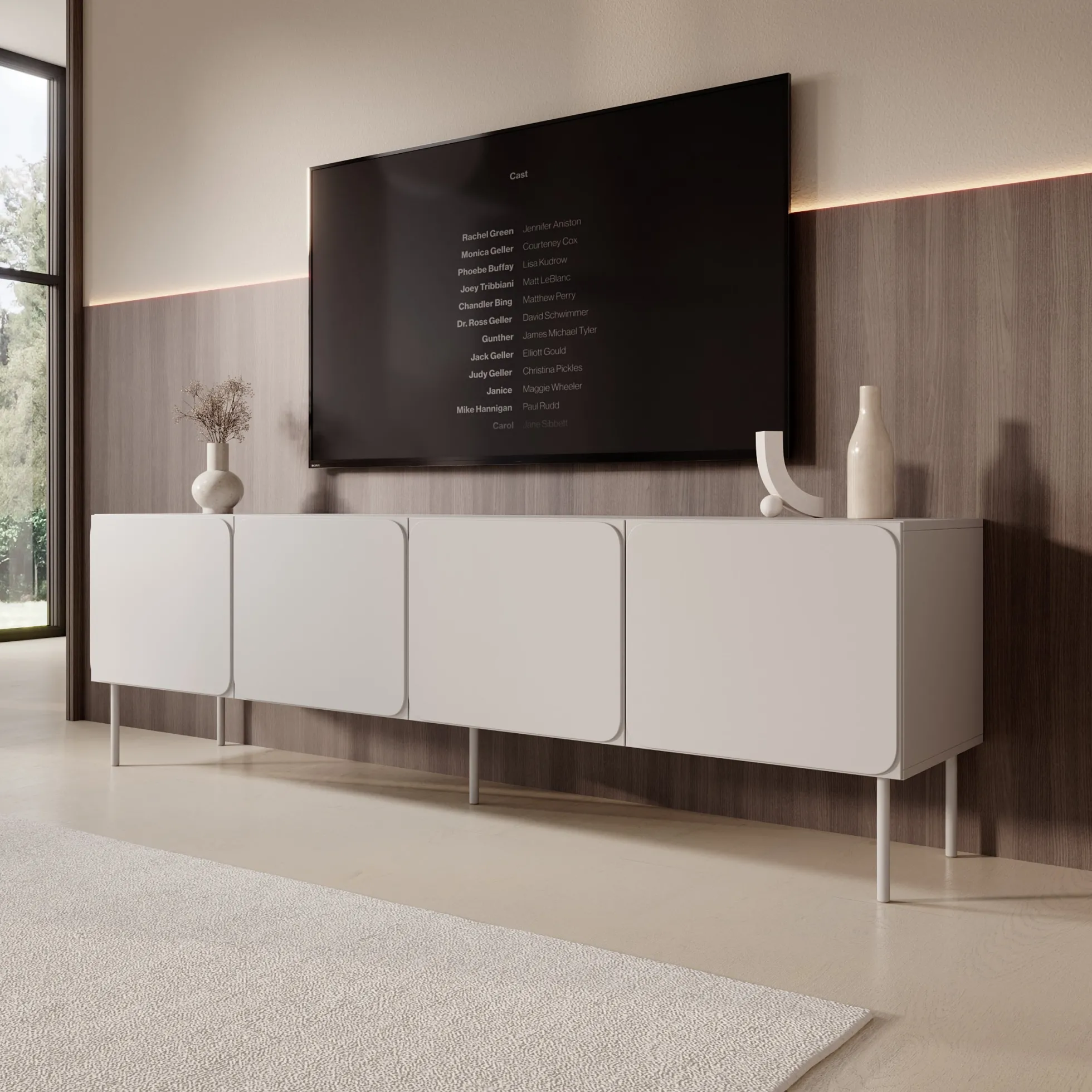 Rovik - TV-Meubel - Beige - 200x40x61 cm
