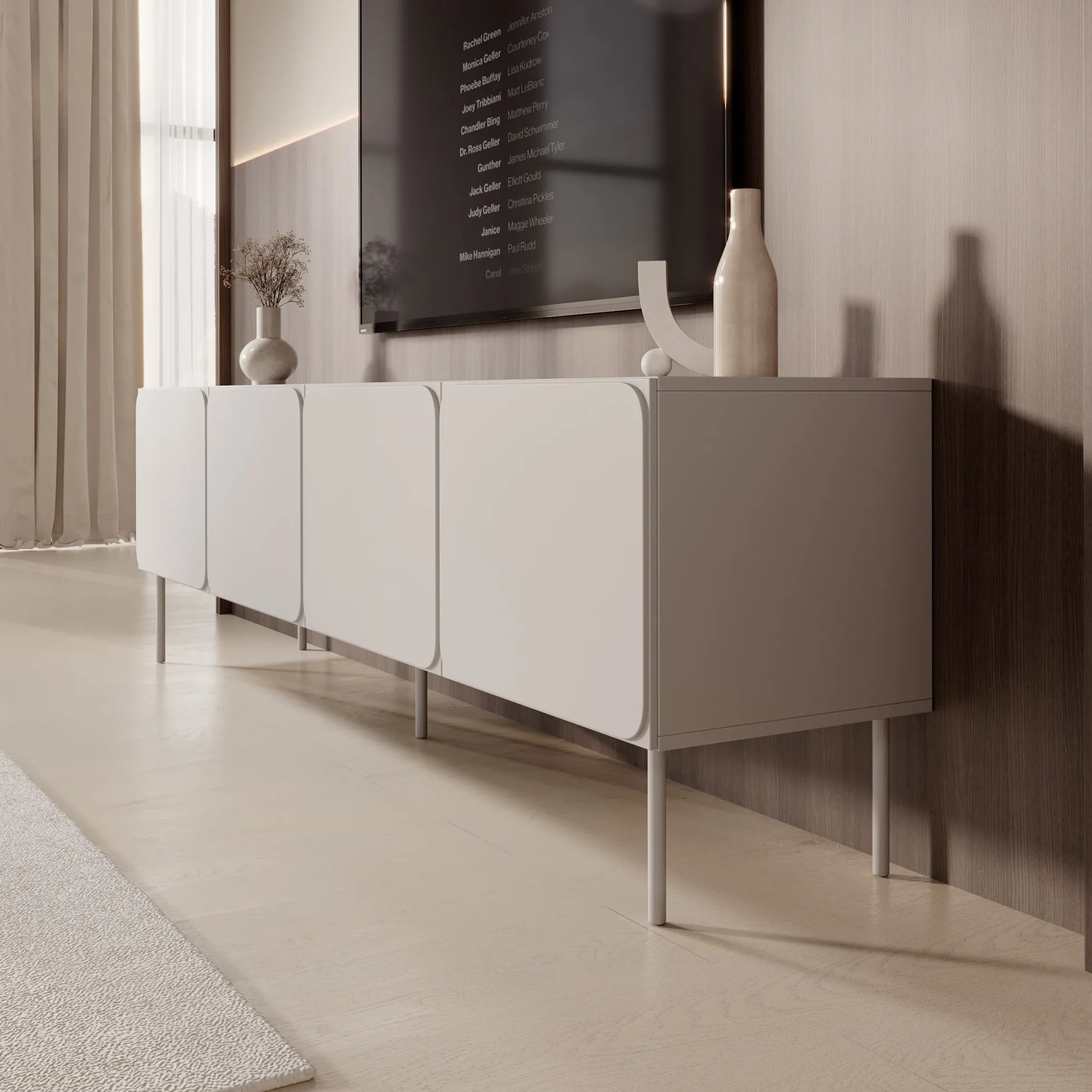 Rovik - TV-Meubel - Beige - 200x40x61 cm