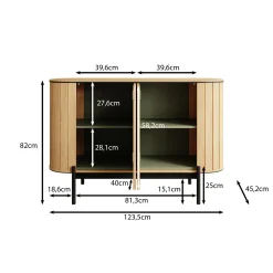 Royale - Dressoir - Eiken - 124x45x82 cm