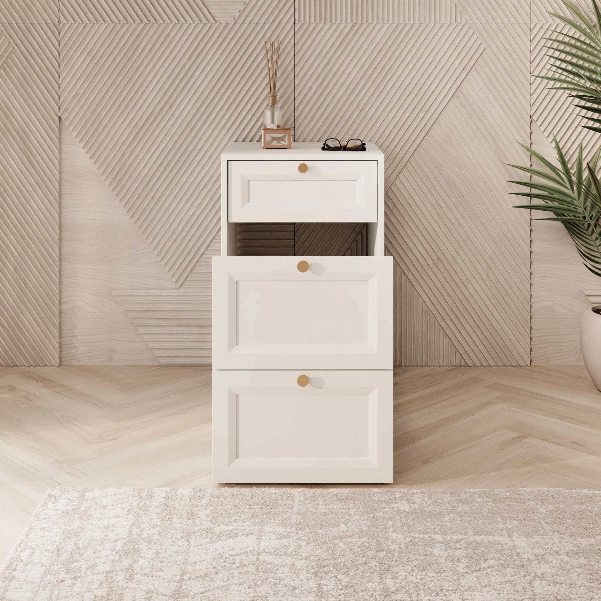 Rumble - Kaptafel met stoel - Wit - 50x51 cm