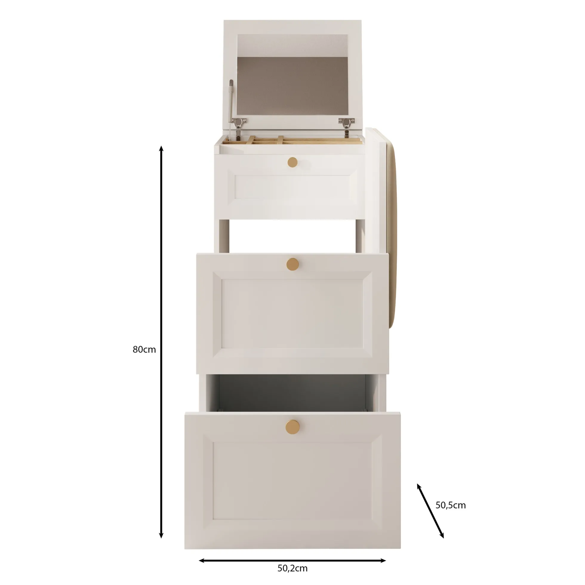 Rumble - Kaptafel met stoel - Wit - 50x51 cm