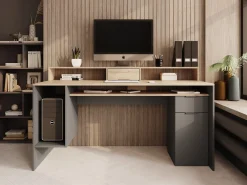 Ryan - Bureau - Grijs/eiken - 160x70 cm