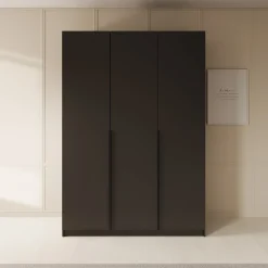Sabre - Kledingkast 3-deurs - Zwart - 150x58x215 cm