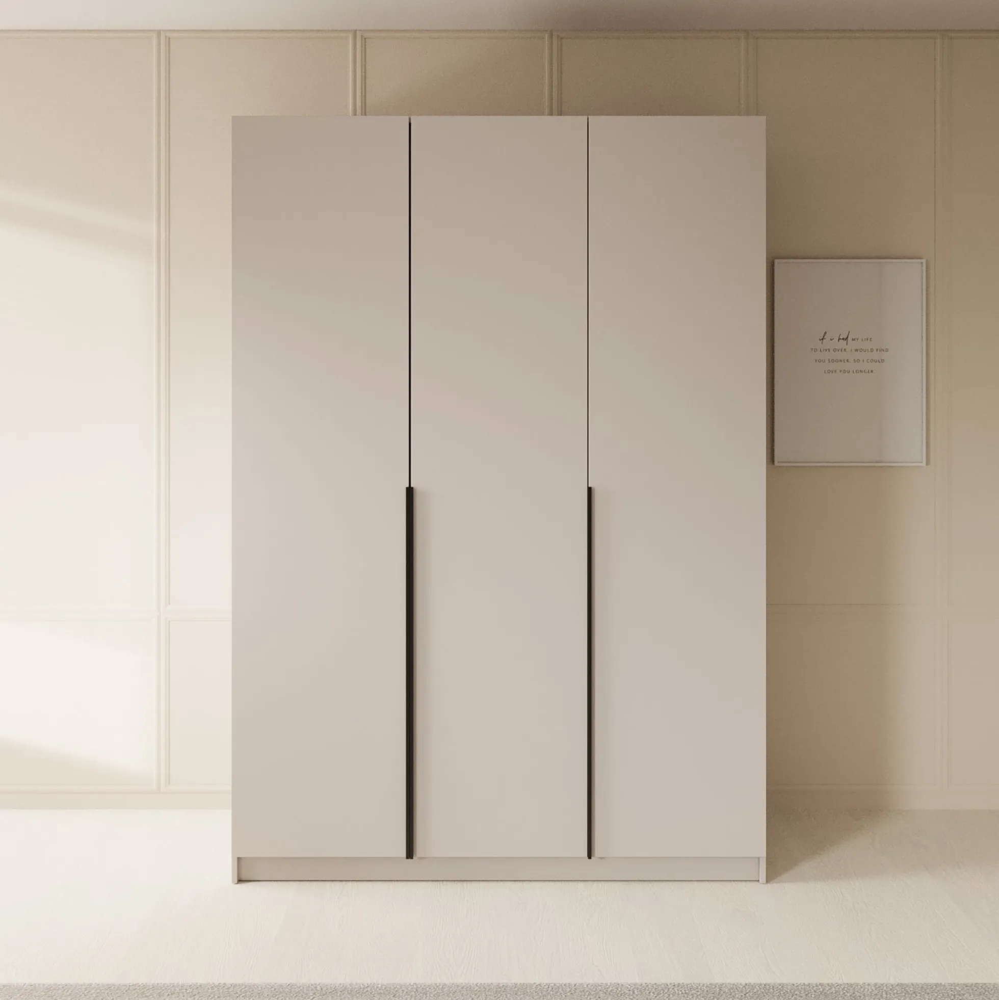 Sabre - Kledingkast 3-deurs - Beige - 150x58x215 cm