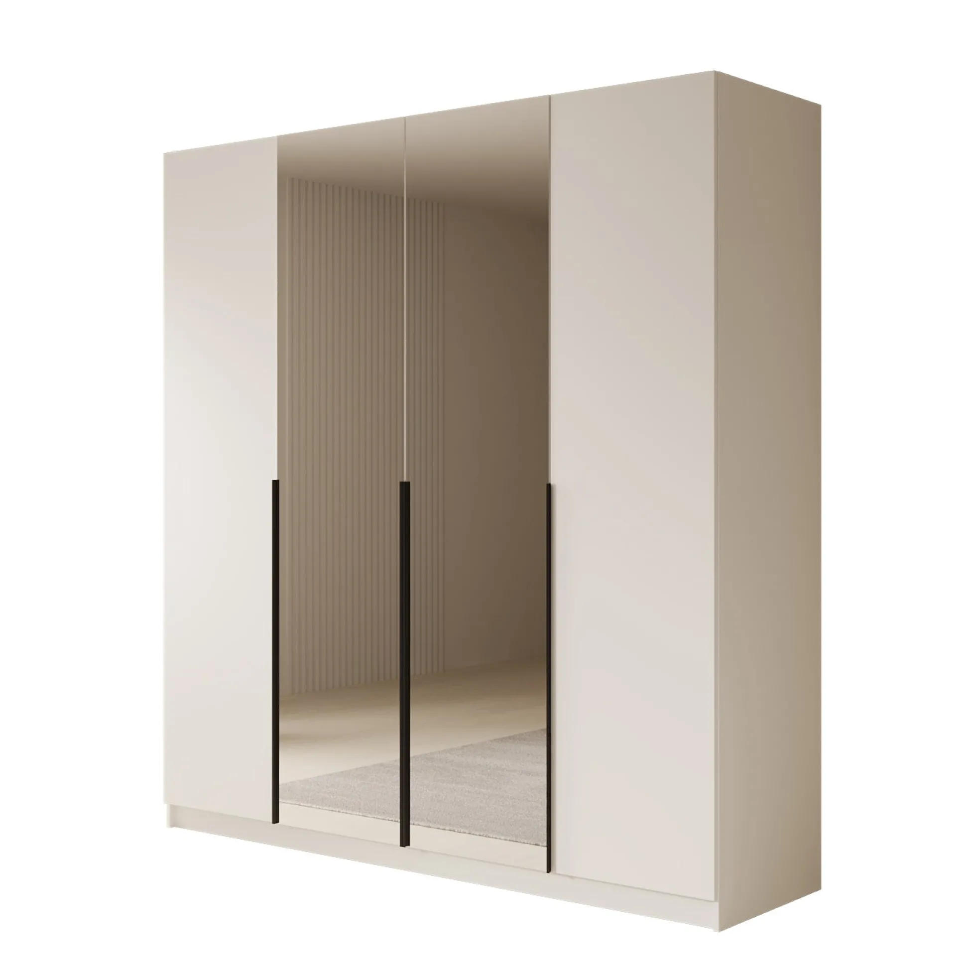 Sabre - Kledingkast met spiegel - Wit - 200x58x215 cm