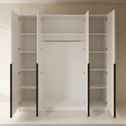 Sabre - Kledingkast met spiegel - Wit - 200x58x215 cm