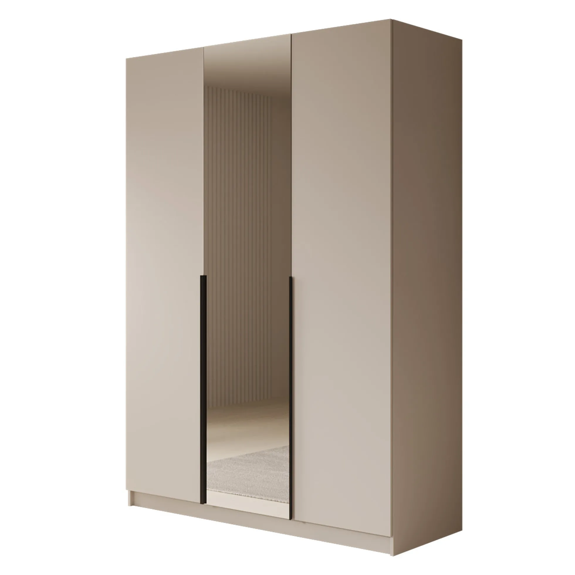 Sabre - Kledingkast met spiegel - Beige - 150x58x215 cm