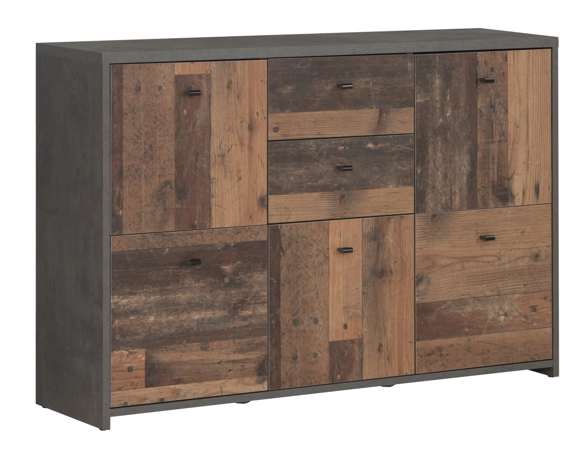 Sahara 4 - Dressoir - Old wood/grijs - 114x30x77 cm