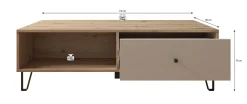 Salontafel Barlo - Mat Zwart - 110 cm
