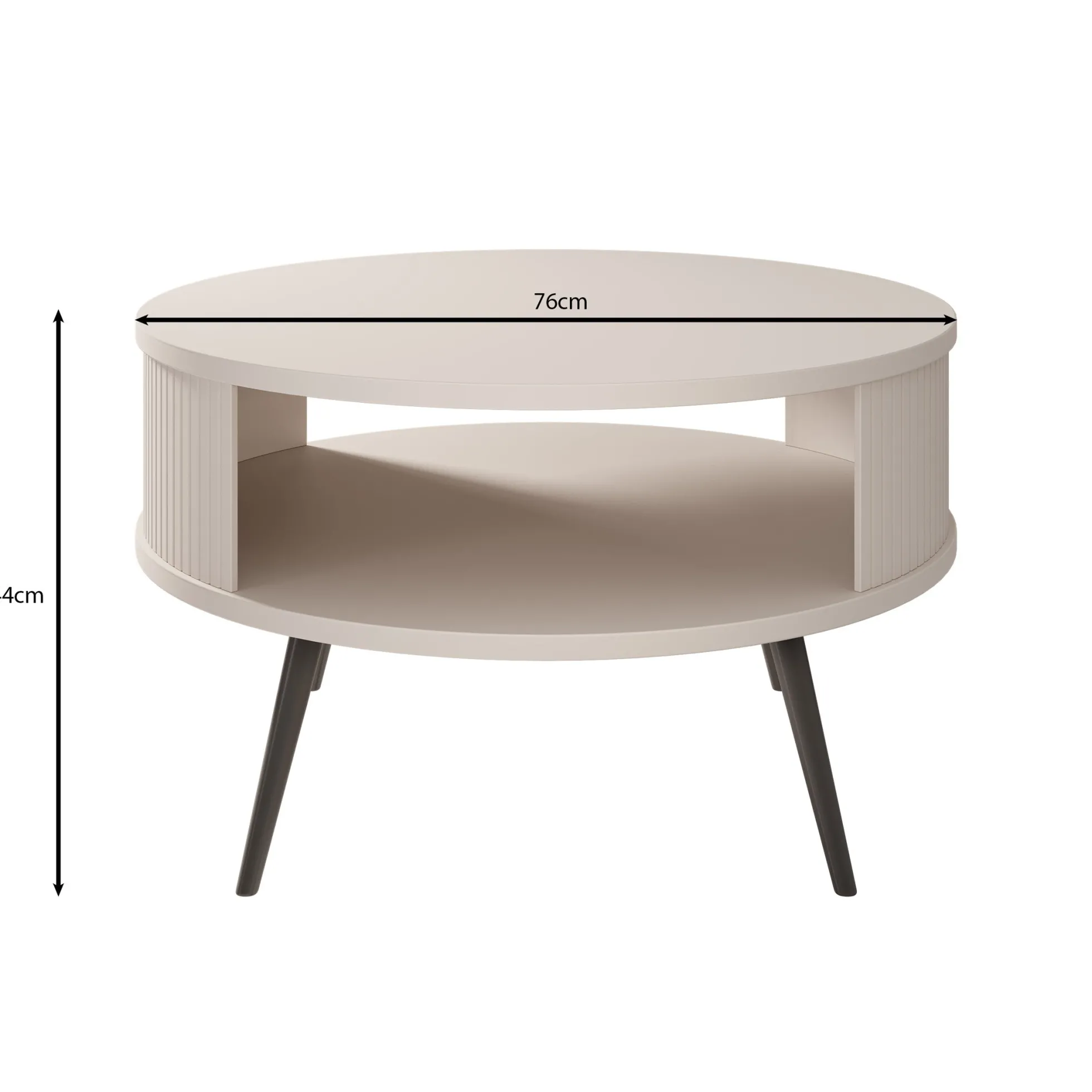 Salontafel Riley - Zwart - 76x76x44 cm